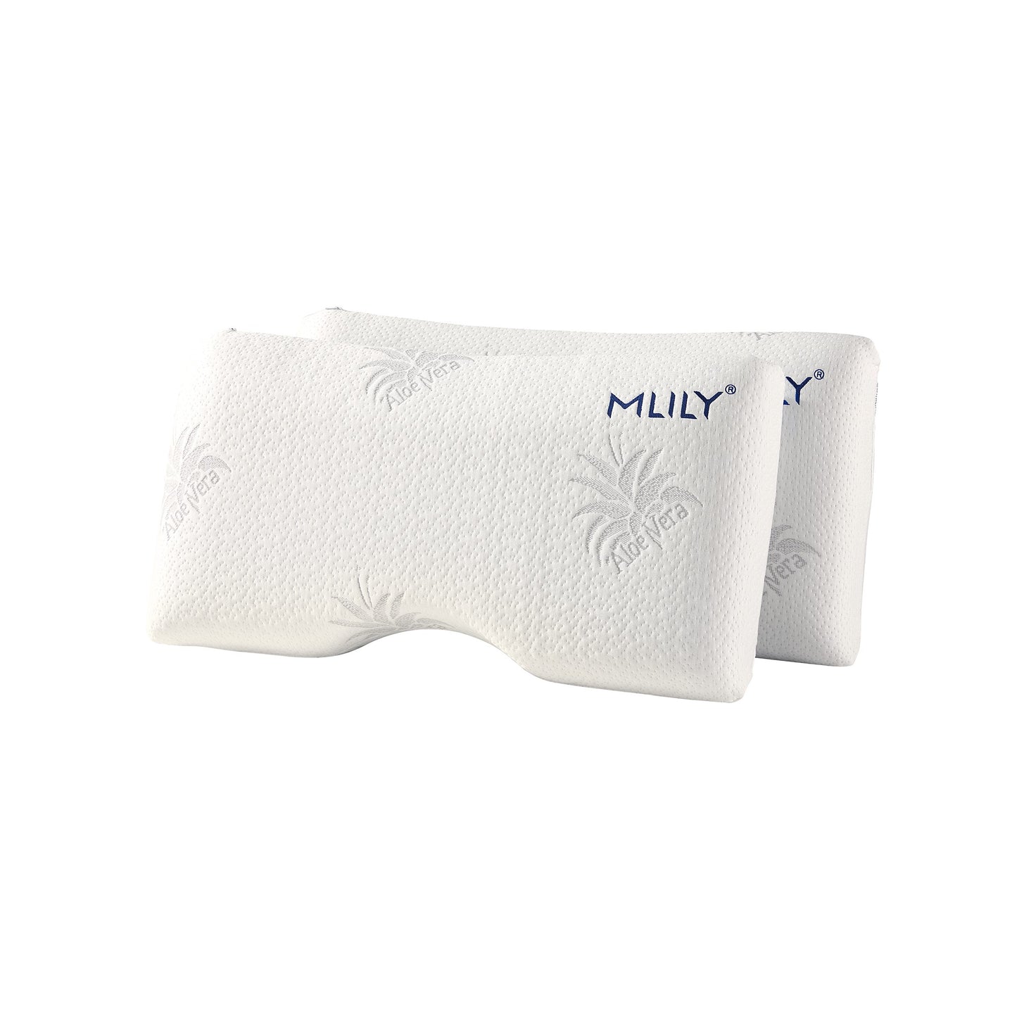 (2-Pack) MLILY® Serenity Shoulder Side-Sleeper Contour Cool Memory Foam Pillow