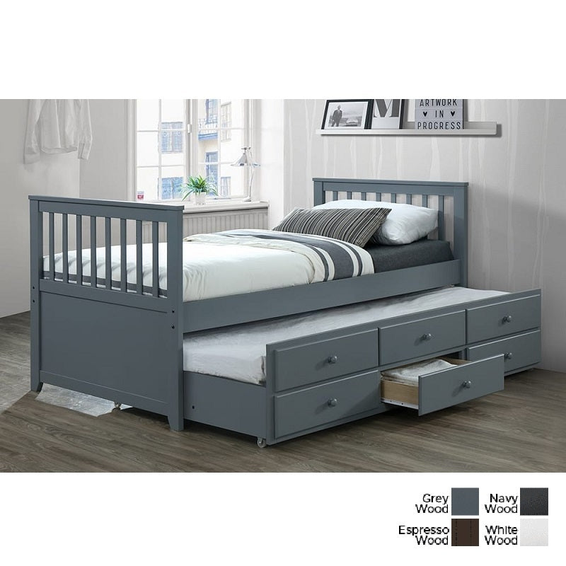 (3 Colours) Cottage Captain's Storage Daybed