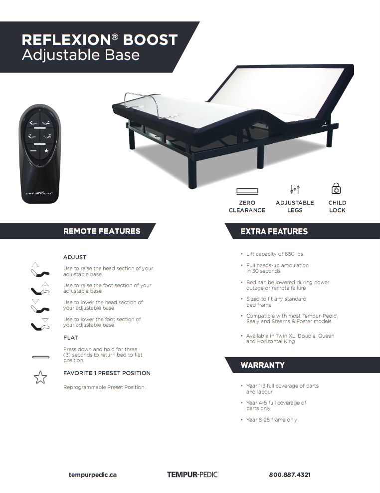 Sealy® REFLEXION® BOOST 2.0 Lifestyle Adjustable Power Base - DISCONTINUED