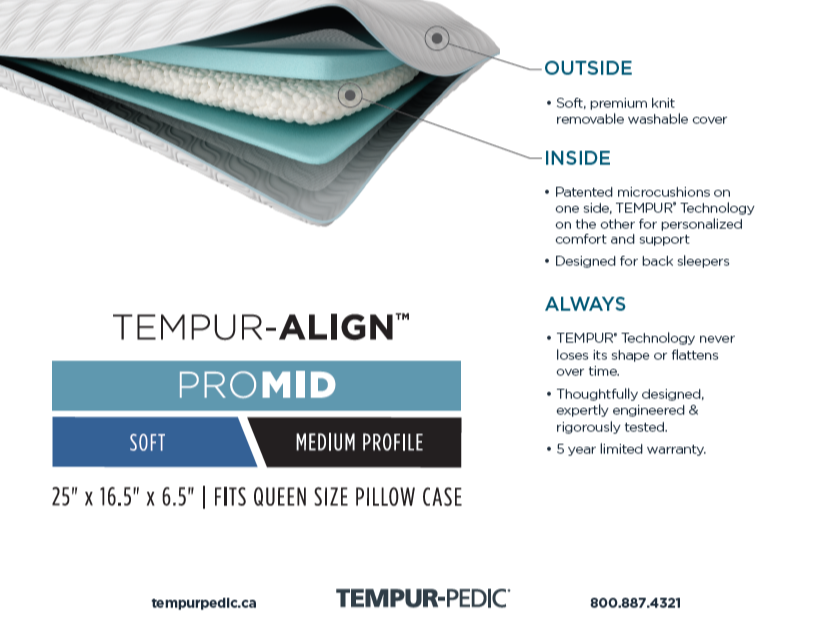 Tempur-Pedic® TEMPUR-Align™ ProMID Pillow - DISCONTINUED