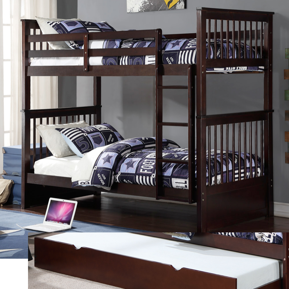 (3 Colours) Under Bed STORAGE Included - Marcus Wood Bunk Bed