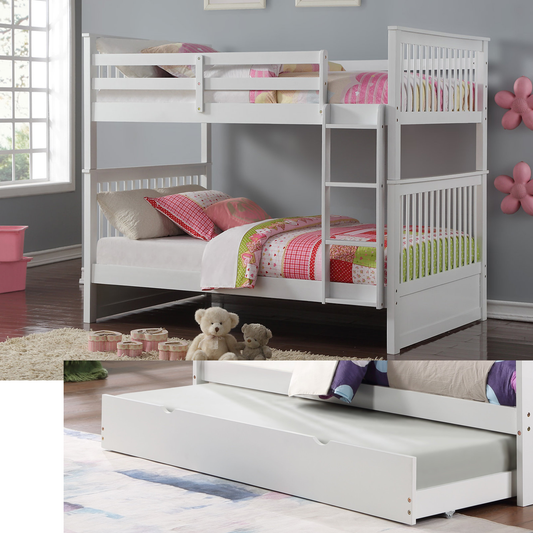 (3 Colours) Under Bed STORAGE Included - Marcus Wood Bunk Bed