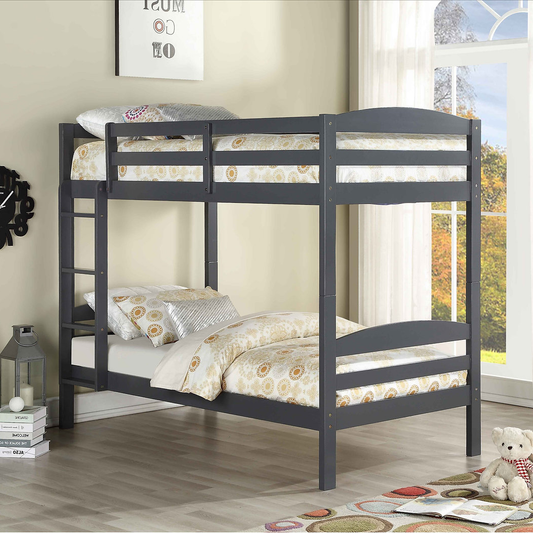 (3 Colours) Harper Twin over Twin Wood Bunk Bed