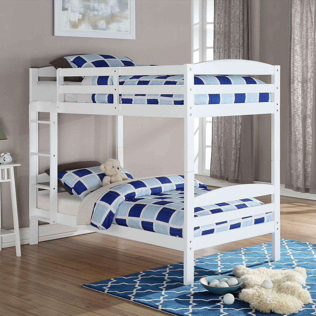 (3 Colours) Harper Twin over Twin Wood Bunk Bed
