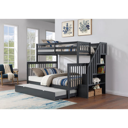 (3 Colours + Under Bed Storage) Simcoe Staircase Wood Bunk Bed