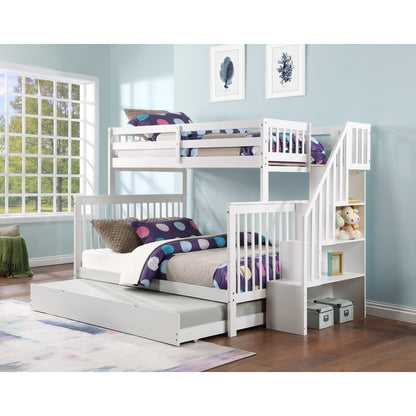 (3 Colours + Under Bed Storage) Simcoe Staircase Wood Bunk Bed