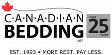 Canadian Bedding - Over 25 Years Logo - EST. 1993 - More Rest. Pay Less.