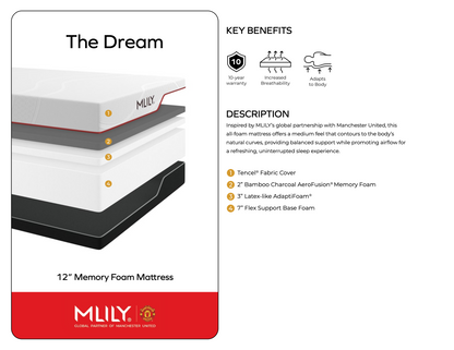 MLILY® Manchester United Dream Memory Foam Mattress