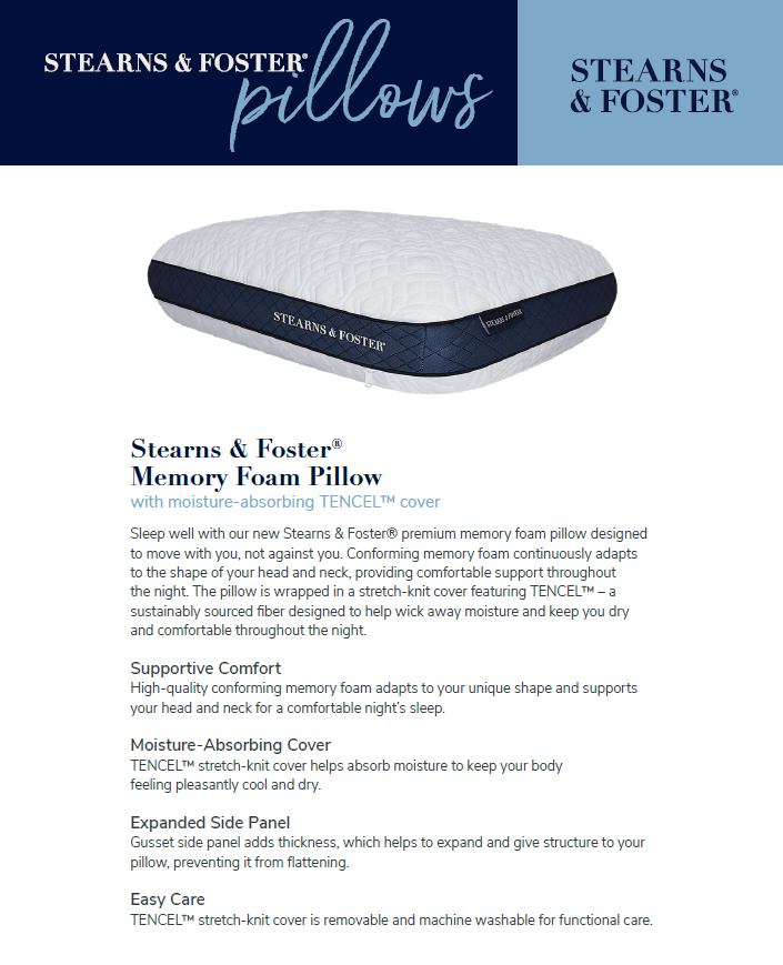 (2-Pack) Stearns & Foster® Memory Foam Pillow