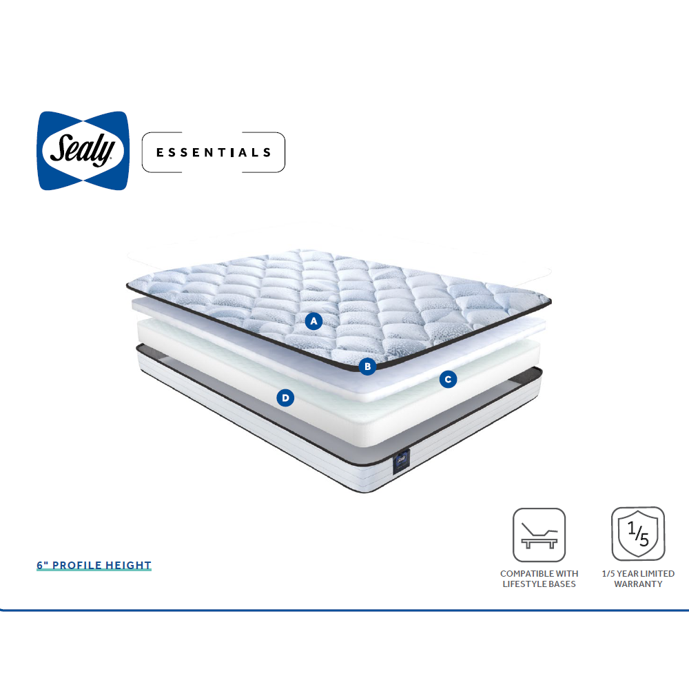 Sealy® Essentials Cushion Firm 6" Foam Tight Top Mattress