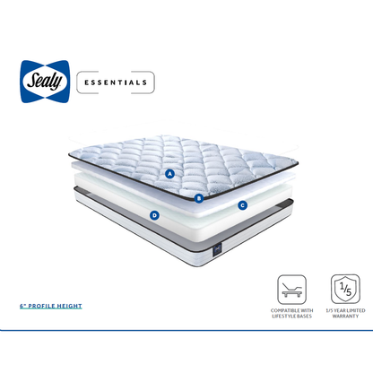 Sealy® Essentials Cushion Firm 6" Foam Tight Top Mattress