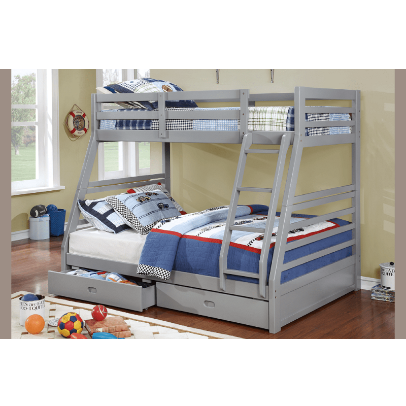 4 Colours 2 Drawers Bonus Dakota Twin over Double Wood Bunk