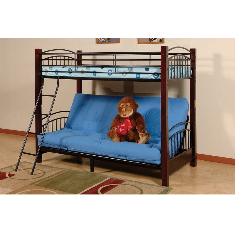 Max Twin over Futon Wood and Metal Bunk Bed