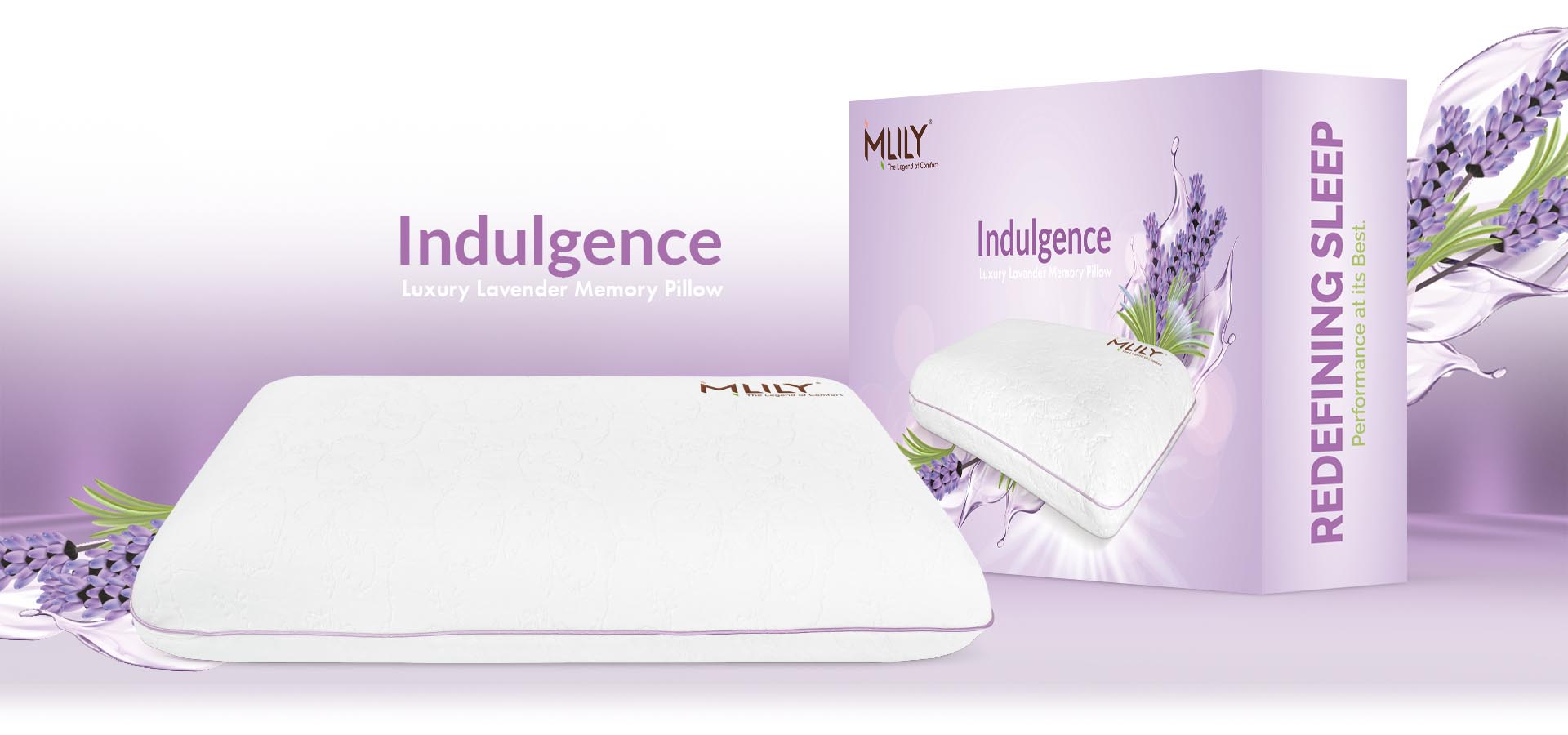 MLILY Indulgence Lavender Memory Foam Pillow Canadian Bedding