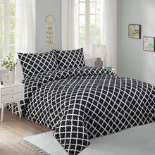 Load image into Gallery viewer, BLACK or GREY Moroccan Pattern Comforter Set
