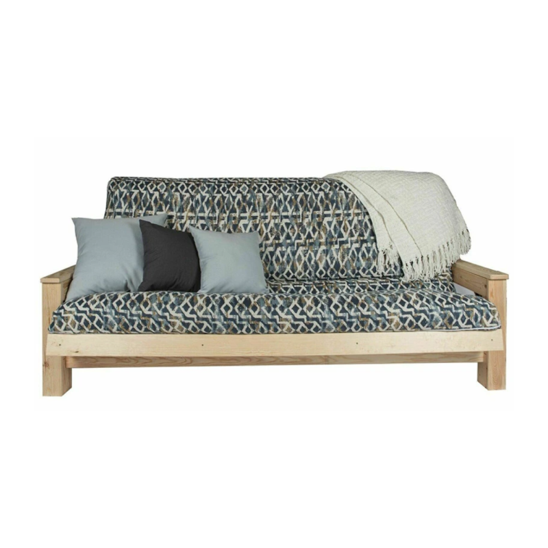 Canada Collection Pine T Wood Futon Frame Package with Mattress